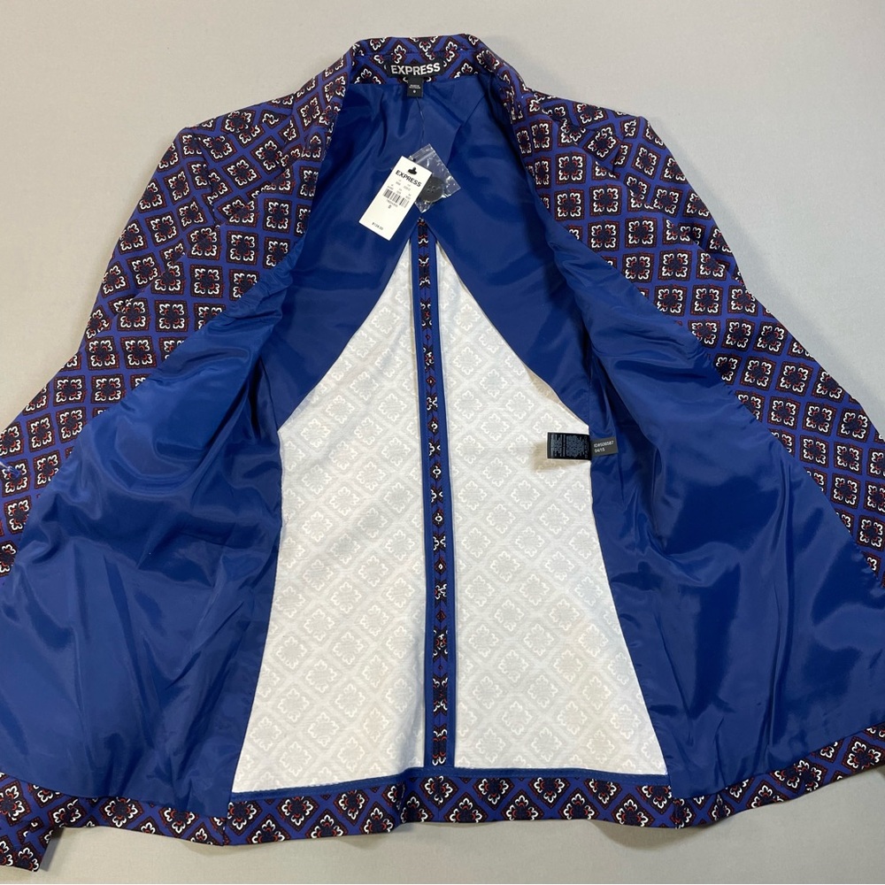NWT Express Fitted Patterned One-Button Blazer Ja… - image 10